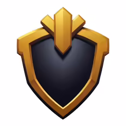 the golden arrow emblem on the back of a shield