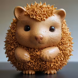 a hedgehog with small curls on its face