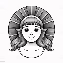 the head of a girl in an abstract headgear