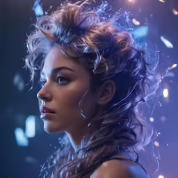 a girl in the rain has her hair pulled back