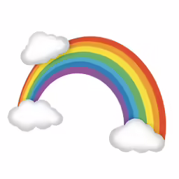 a rainbow with a cloud background