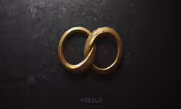 gold ring in black background with the word x - one written across it