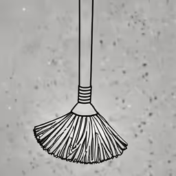 a hand drawn brush hanging from the side