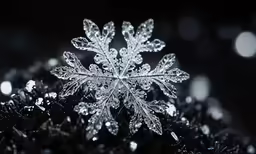 an ornate snowflake that has been decorated with a star of light