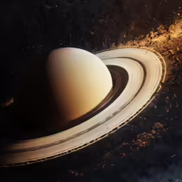an image of saturn taken by hubpied with a camera