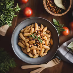 some food is in a bowl on the table