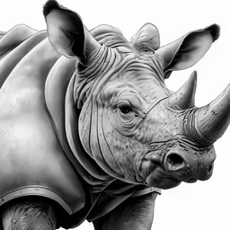 an image of a rhino that is drawn in pen