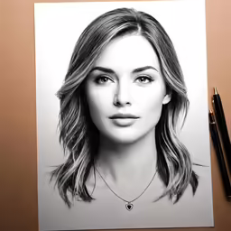 a portrait is shown on a piece of paper