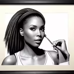 a black and white picture of a woman