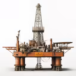 an oil rig drilling platform with lots of pipes and wires
