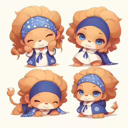 the design sketches for the cartoon girl with blue hair