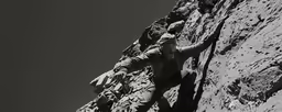 a person that is climbing a very high rock