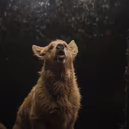 an image of a dog sticking out his head
