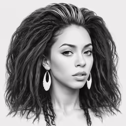 a woman with her hair blowing in the wind