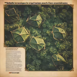 an old book has several umbrellas that have been placed together