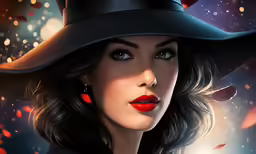 the woman is dressed like a witch