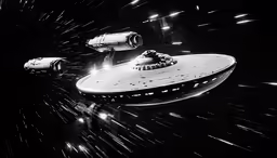 some sort of star trek ship in a space setting