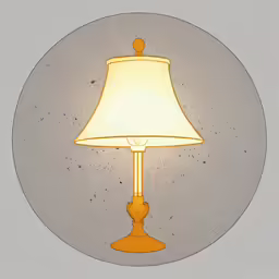 a round glass lamp on a grey surface
