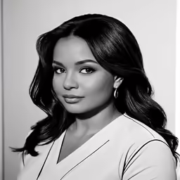 a black and white photo of a woman
