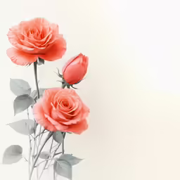 two large pink roses are standing upright in the air