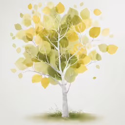 tree in abstract color with green leaves