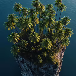 an island with trees in the middle is shown from above