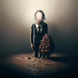 a man is standing next to a strange object