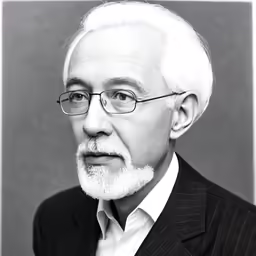 black and white photograph of a man with a suit