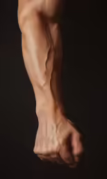 a man has his arm and legs extended as if in a fight