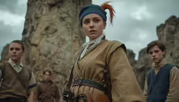a woman with a mohawk on her head in a scene from the film the adventurer