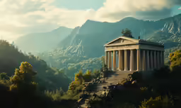 a very large old building sitting on the side of a mountain