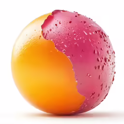 an orange is under a very big pile of water droplets