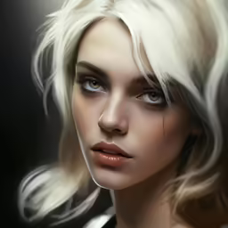 a digital painting of a young woman with blonde hair