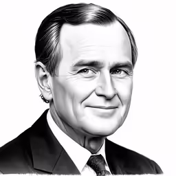 drawing of george bush by mark blinch, the wall street journal