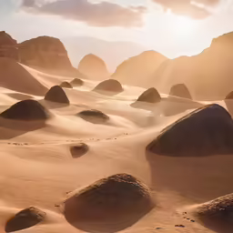 the dunes are full of rocks and sand