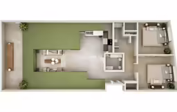 this floor plan shows the living and dining areas