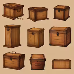 an assortment of chests with drawers in them,a series of four images showing a chest and a small box