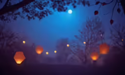 many lanterns are flying in the air