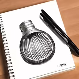 an spiral notebook sitting on top of a table next to a pen