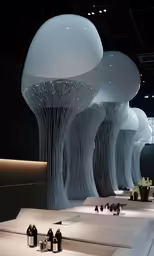 an interior design project with very different lighting fixtures