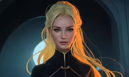 this is an animation image of a female in sci - fizz gear