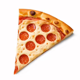 a slice of pizza with pepperoni on it