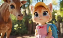 two animals, one with blue eyes and the other brown and white