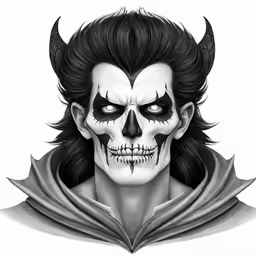 a black and white drawing of dracula