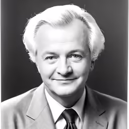 the photo is of a man wearing a suit and tie