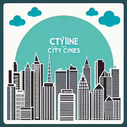 a large city skyline with clouds in the background,the skyline is filled with tall buildings, clouds, and blue sky