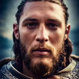 man with braids and beard looks serious