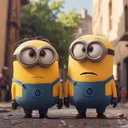 minion minions from despicaded characters posed on street