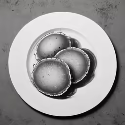 three raw food items sit in a bowl on a plate