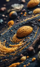 a close up view of different types of cookie like treats